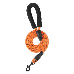 Orange 5 ft reflective rope leash, sold on its own with the tactical dog harness