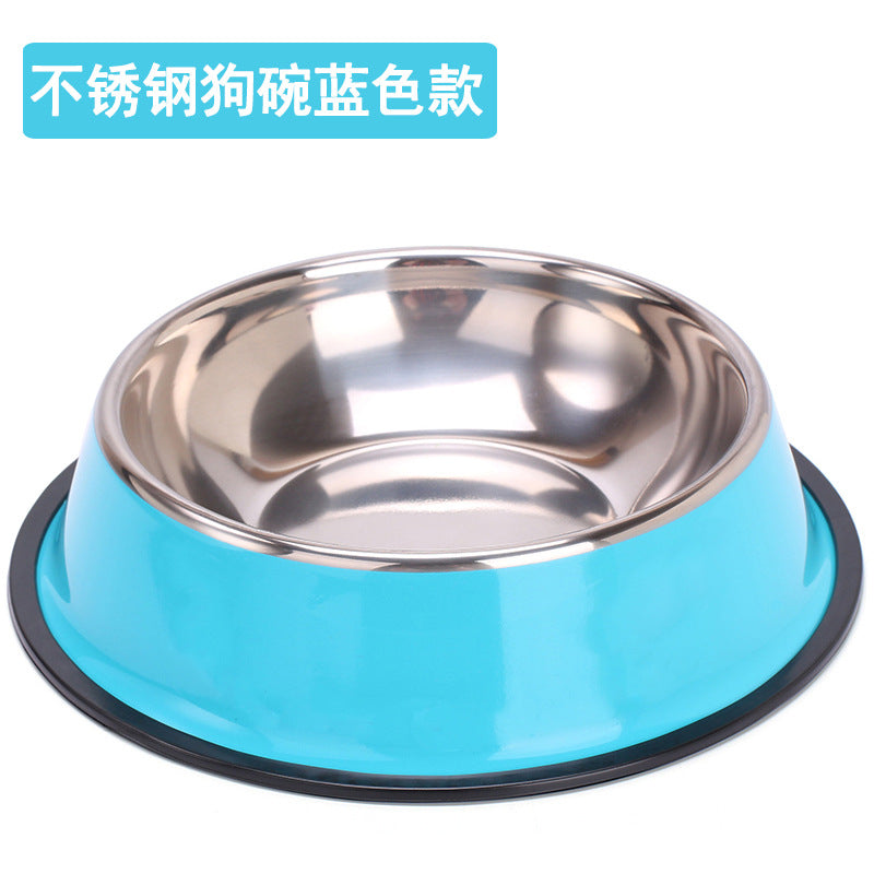 Stainless Steel Dog Bowl with a Non-Slip Base, Five Sizes