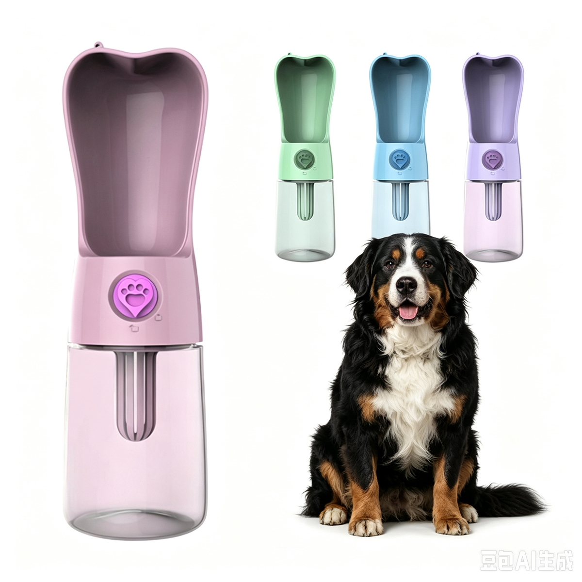 Portable Pet Water Bottle with Filter — 250 mL
