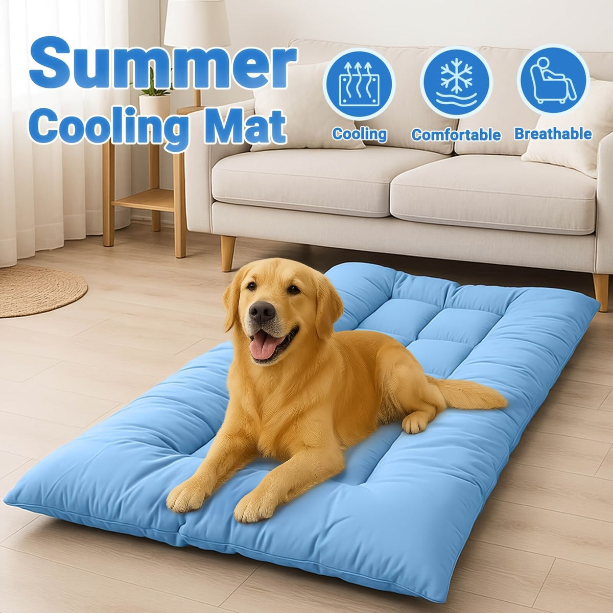 Oversized Quilted Dog Mat, 47 x 24 in, Two Sizes