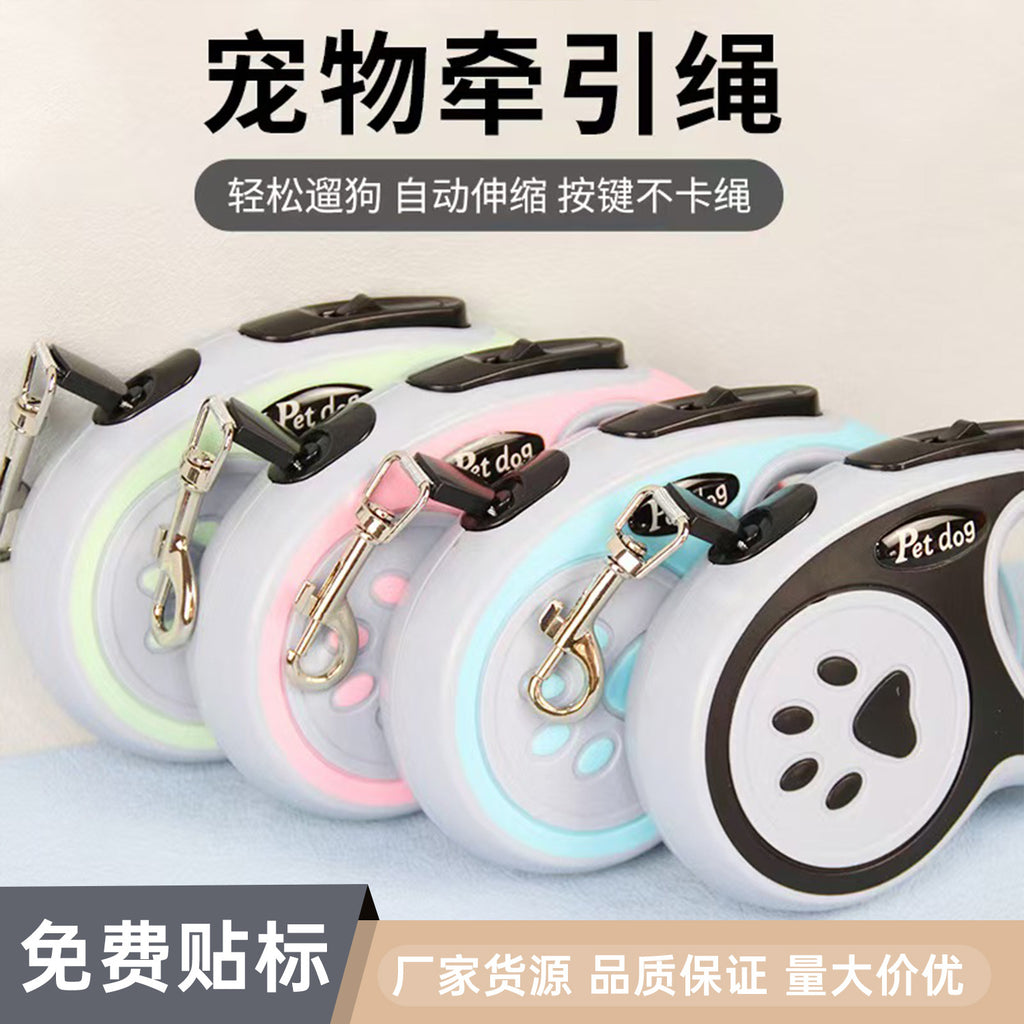 Retractable Dog Leash, 10 or 16 ft, Paw or Storage Handle