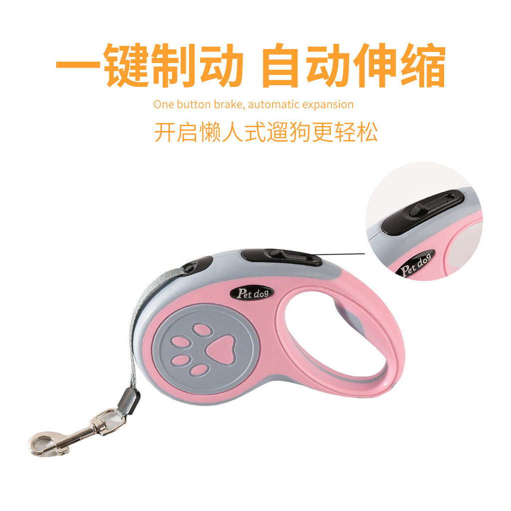 Retractable Dog Leash, 10 or 16 ft, Paw or Storage Handle