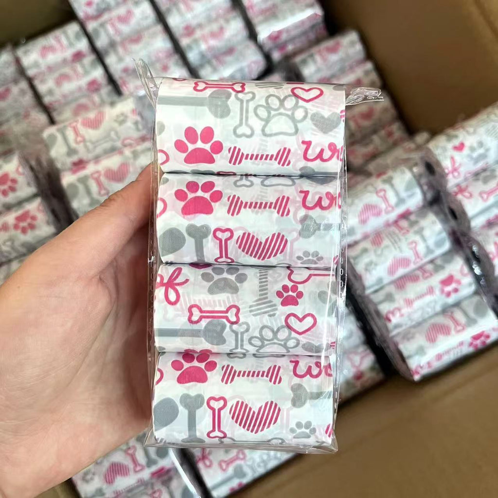 Scented Dog Poop Bags, 4 Rolls, Printed