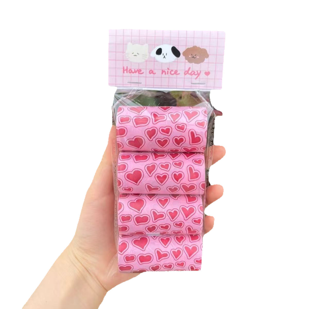 Scented Dog Poop Bags, 4 Rolls, Printed