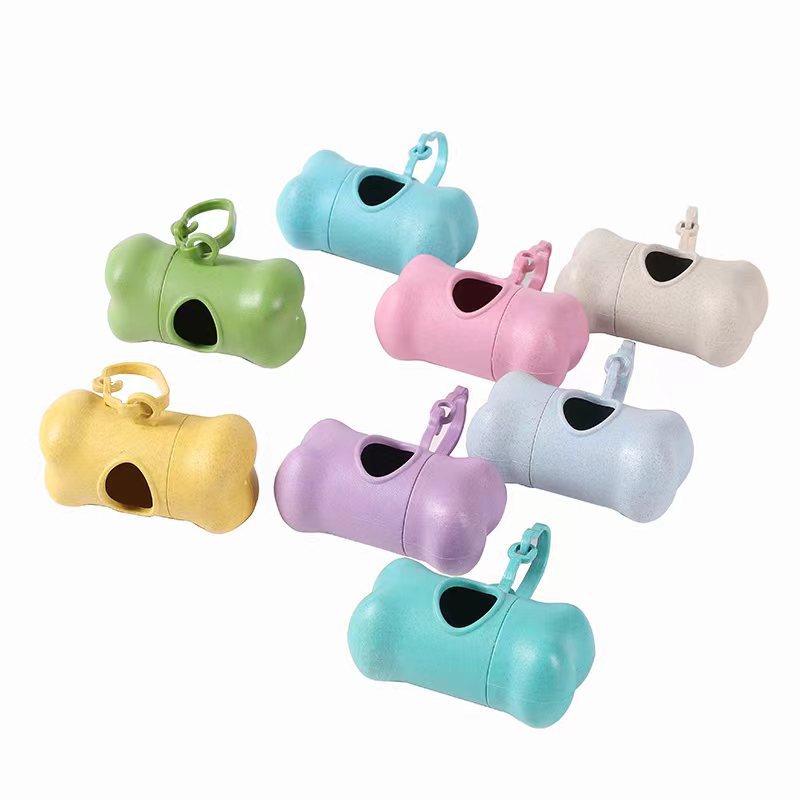 Bone-Shaped Poop Bag Dispenser, Wheat Straw Blend