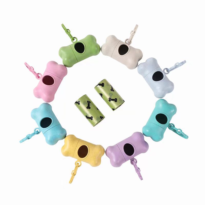 Bone-Shaped Poop Bag Dispenser, Wheat Straw Blend