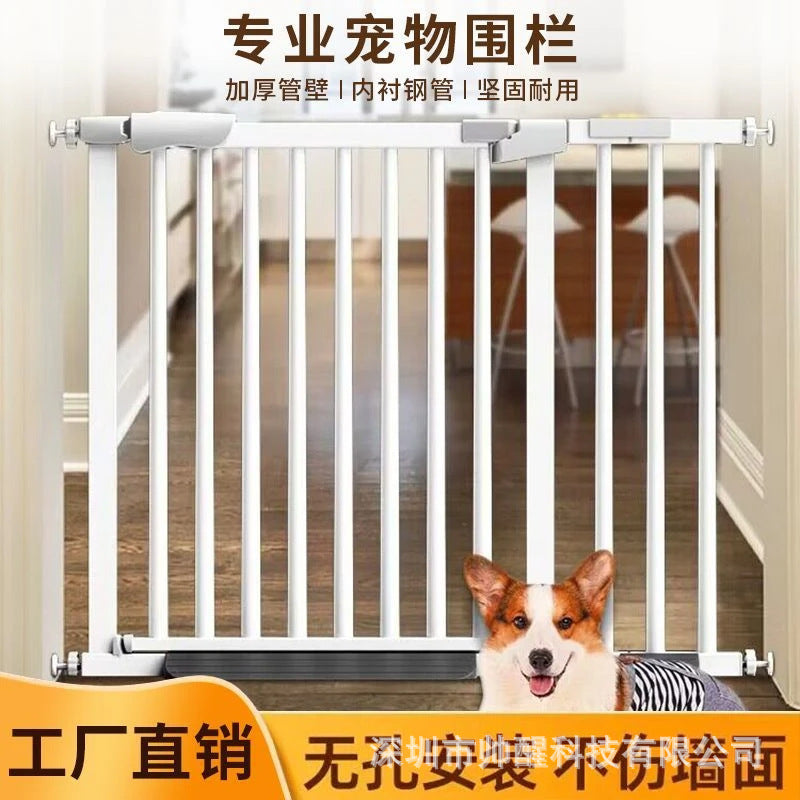 Pressure-Mounted Pet Gate with Walk-Through Door, 30 in Tall
