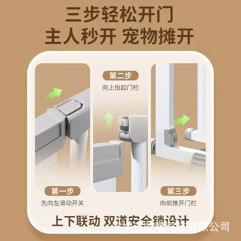 Pressure-Mounted Pet Gate with Walk-Through Door, 30 in Tall