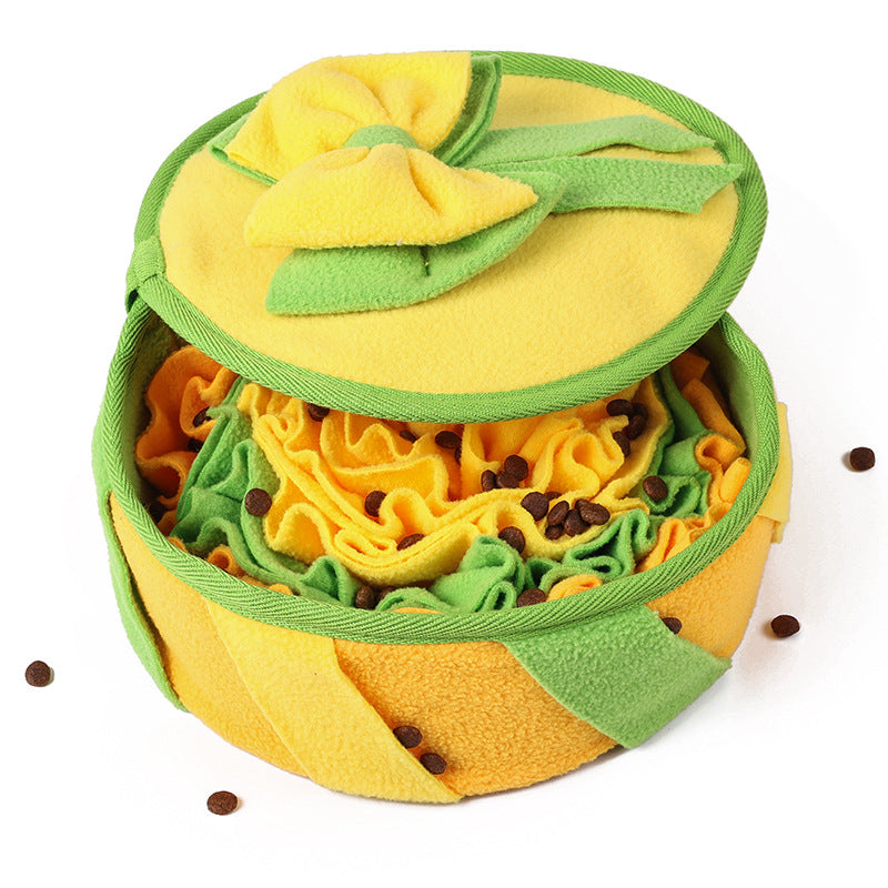 Snuffle Gift Box Dog Toy, Fleece Treat Puzzle