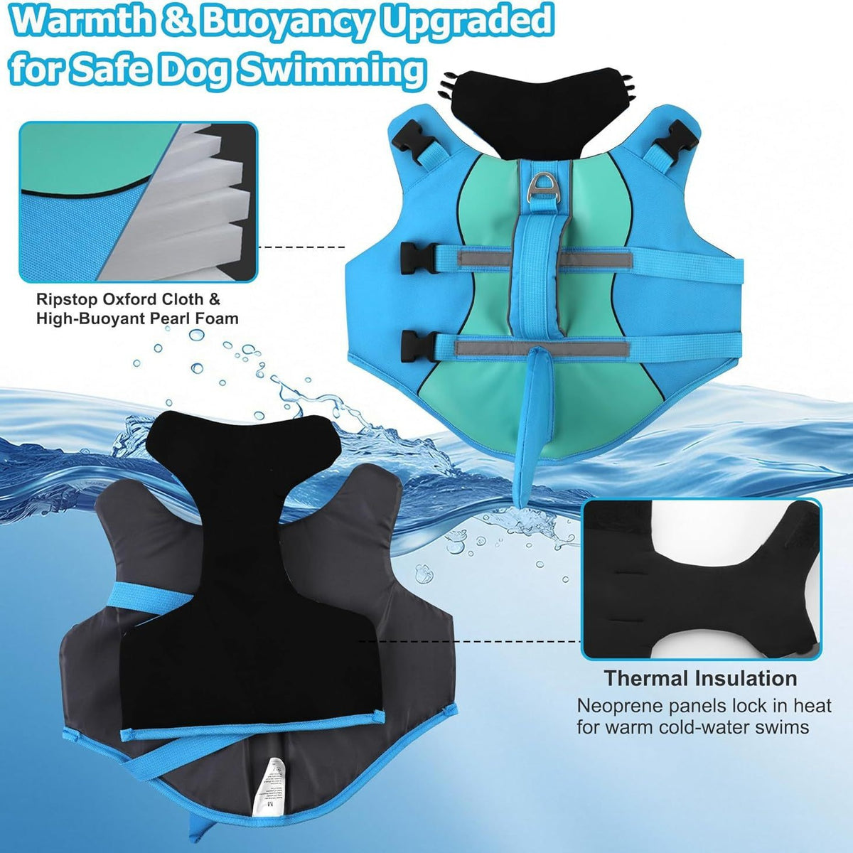 Dog Life Jacket with Shark Fin, XS to XL