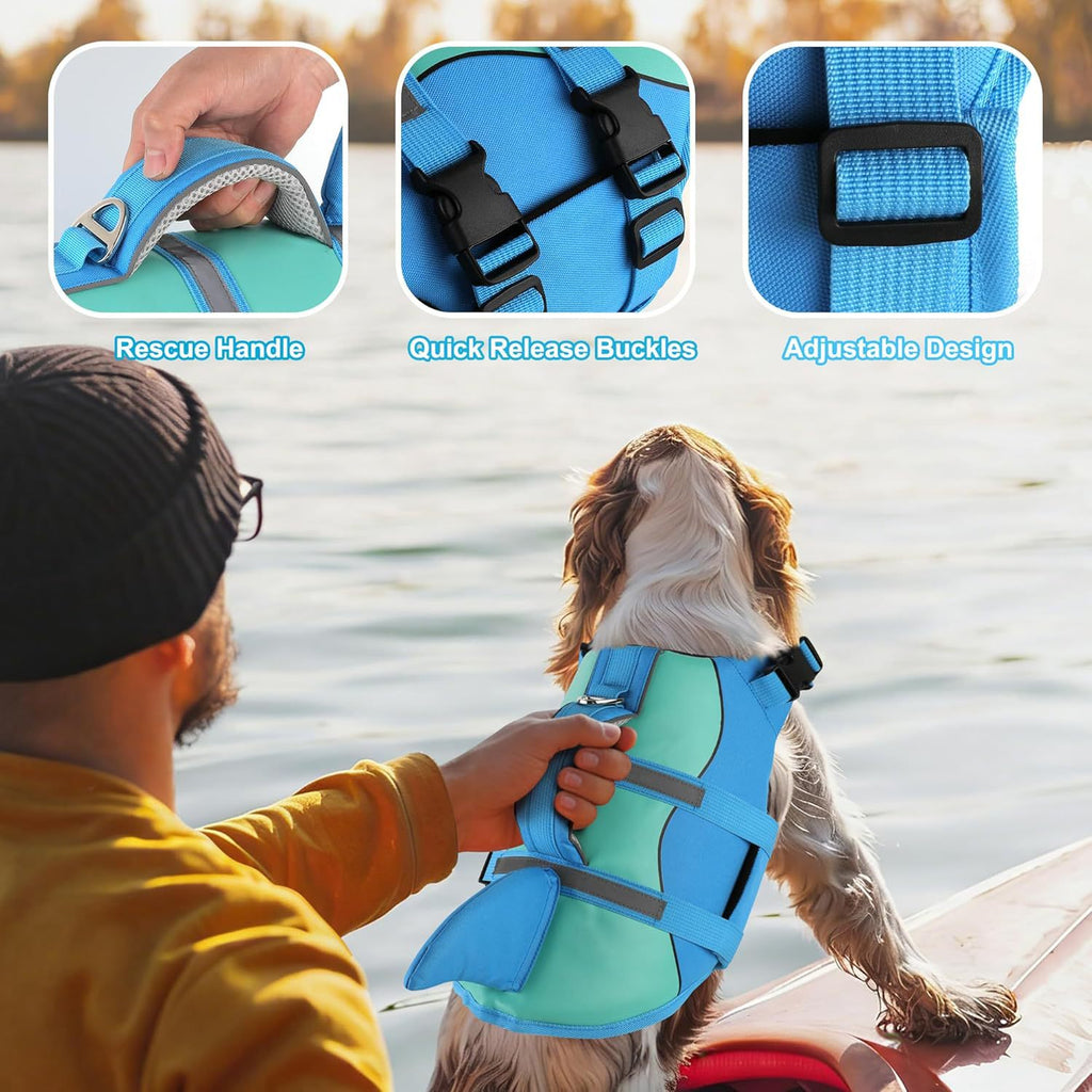 Dog Life Jacket with Shark Fin, XS to XL