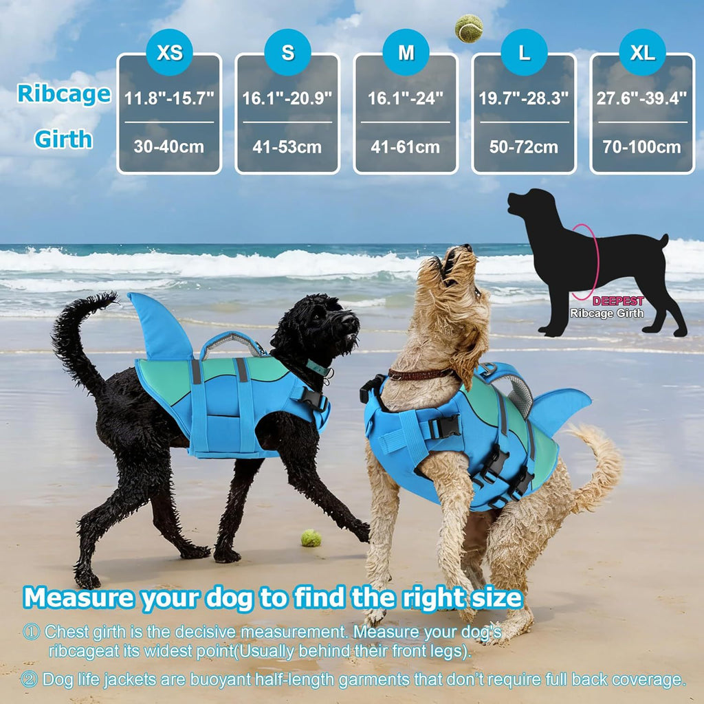 Dog Life Jacket with Shark Fin, XS to XL