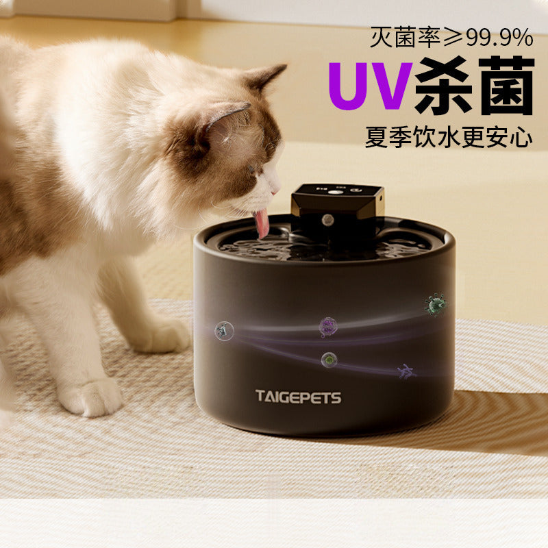 Cordless Ceramic Pet Water Fountain, Rechargeable
