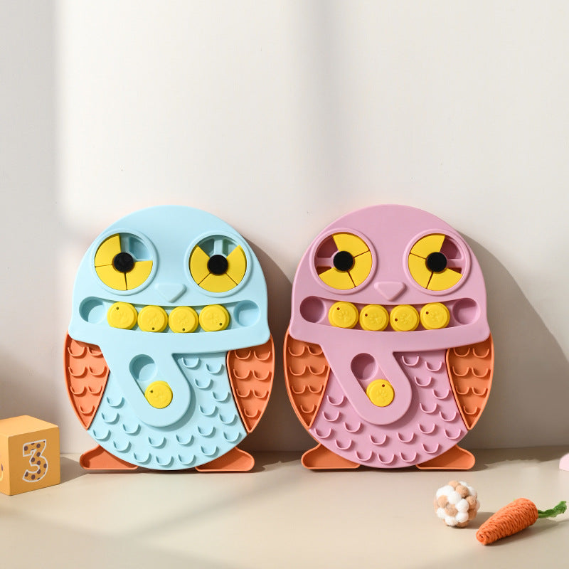 Owl Puzzle Slow Feeder and Lick Plate