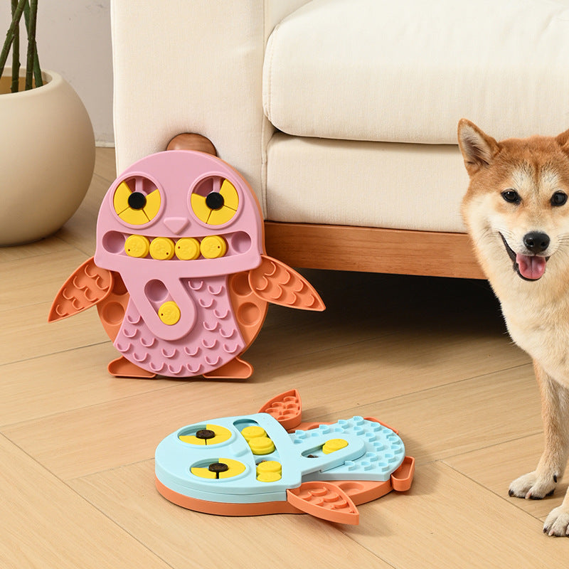 Owl Puzzle Slow Feeder and Lick Plate