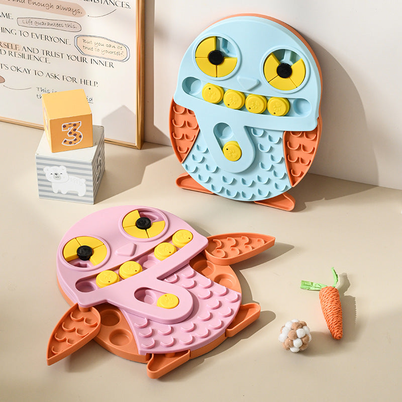 Owl Puzzle Slow Feeder and Lick Plate