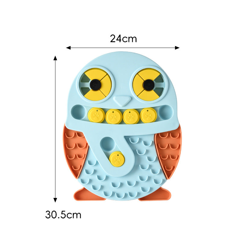 Owl Puzzle Slow Feeder and Lick Plate