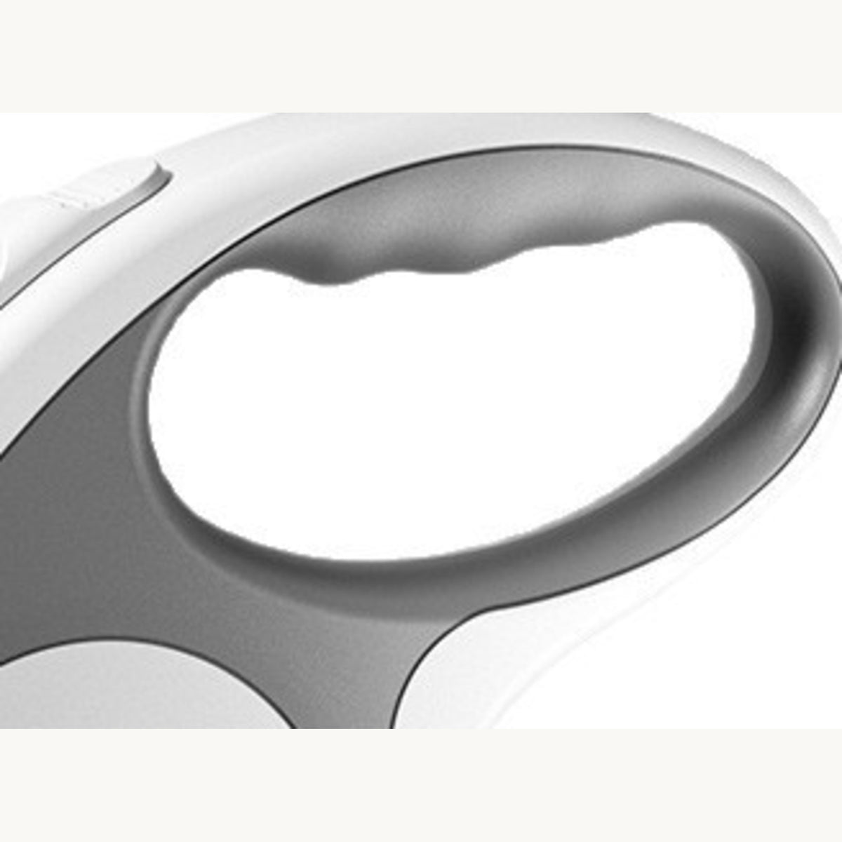 Close-up of the grip opening and grey soft insert on the leash shell