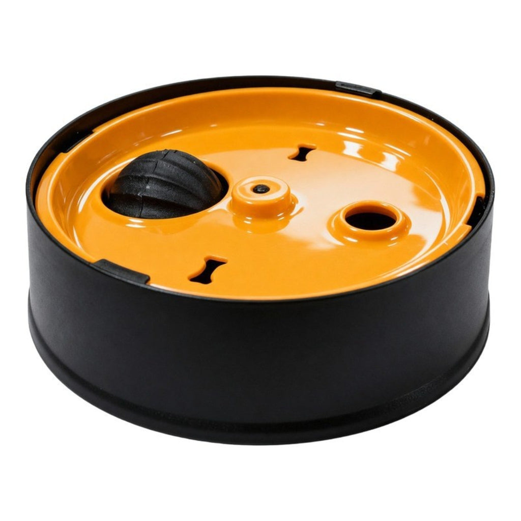 Black outer ring version of the puzzle with the orange top and a black ball