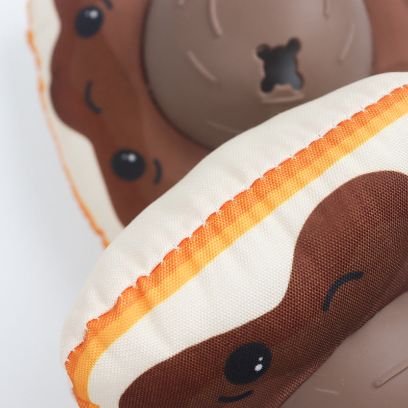 Close-up of the printed face and stitched edge on the bread and cookie styles