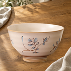 Simple Retro 4.5 in rice bowl on a wooden table in soft daylight.