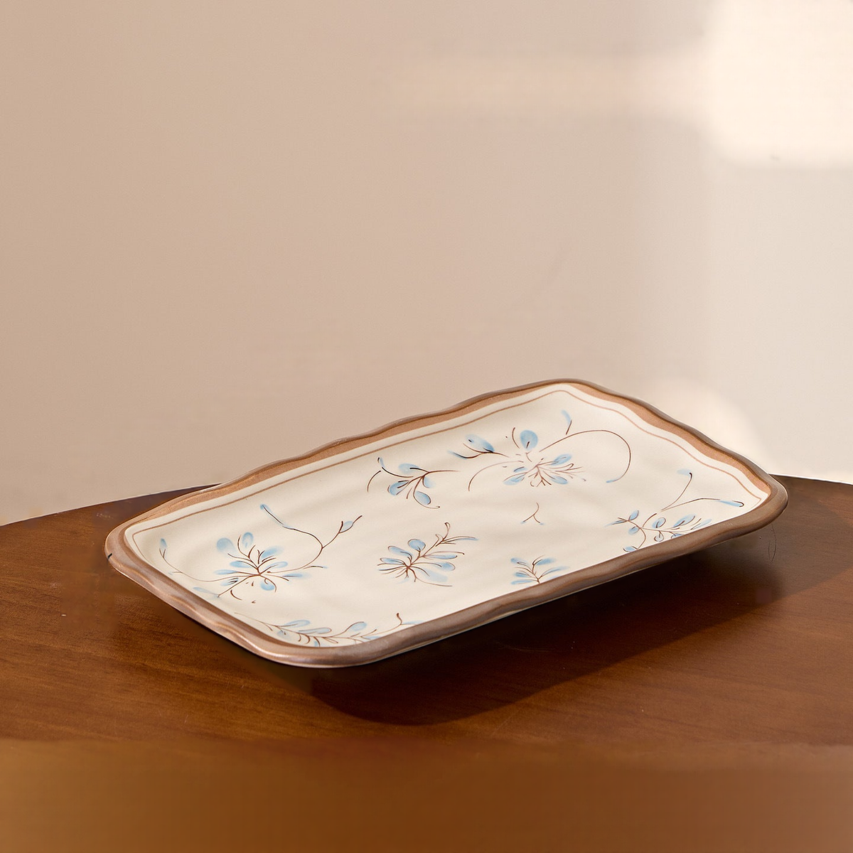 Simple Retro – 10 in Rectangular Plate · 1 piece, on a table.