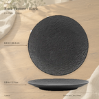 Rock Texture · Black 8 in plate, shown from the top and from the side.