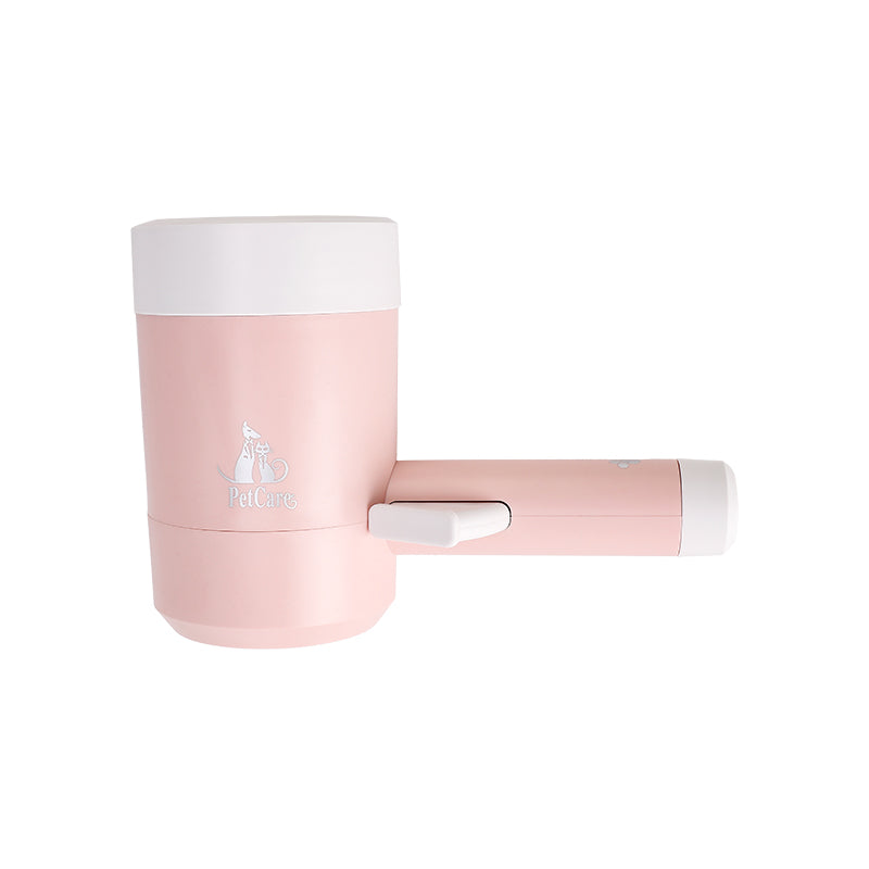 Pink paw cleaner cup with white rim — Pink option