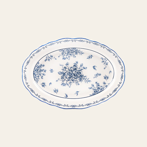 Blue and White, 12 in Oval Platter, 1 piece