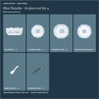 What comes in the Blue Danube 16-piece set: each piece type shown once with its count.