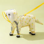Dog Raincoat: Yellow pineapple, legs and tail covered