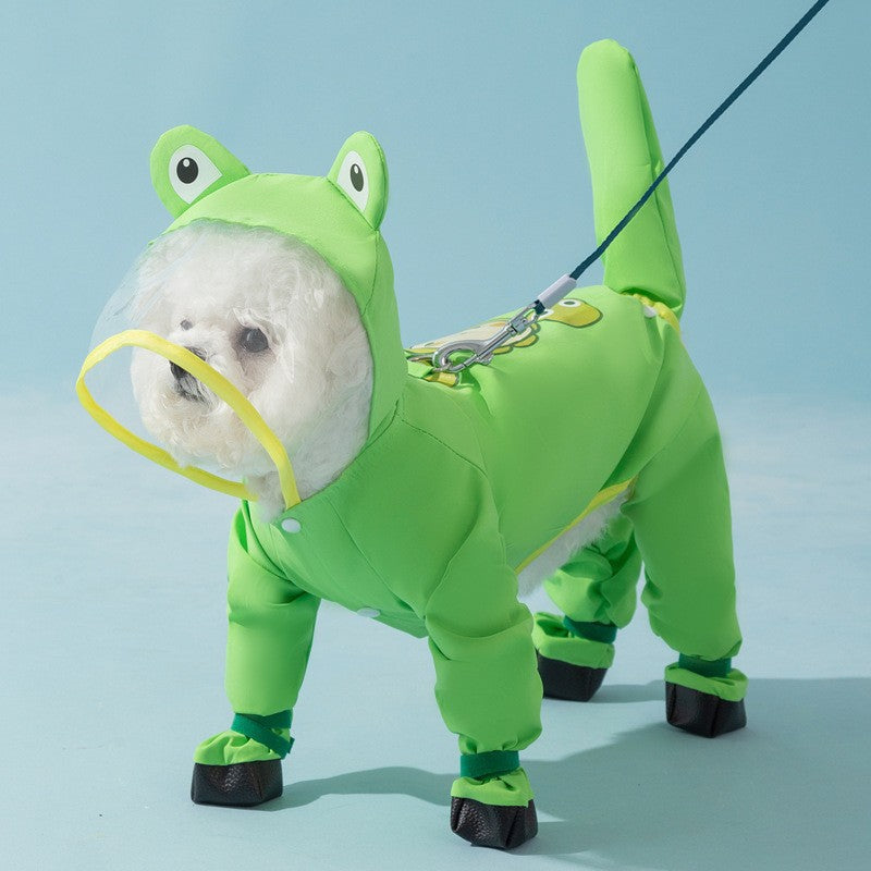 Dog Raincoat: Frog, legs and tail covered