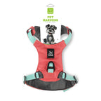 Lightweight Dog Harness with Front and Back Leash Rings: Harness, red