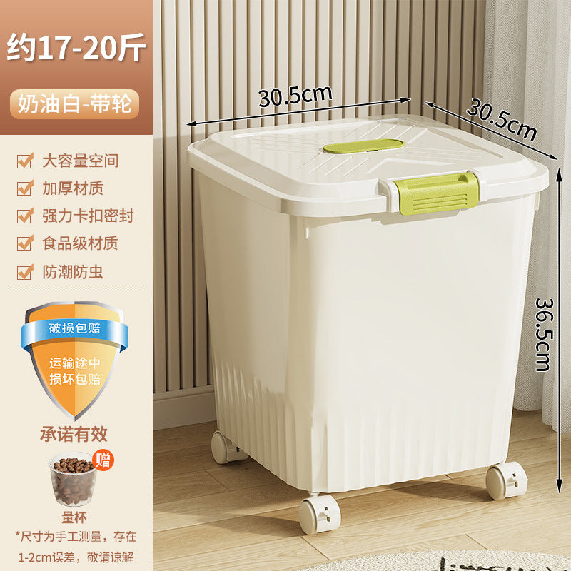 Airtight Pet Food Storage Container with Measuring Cup