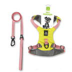 Lightweight Dog Harness with Front and Back Leash Rings: Harness + leash set, yellow
