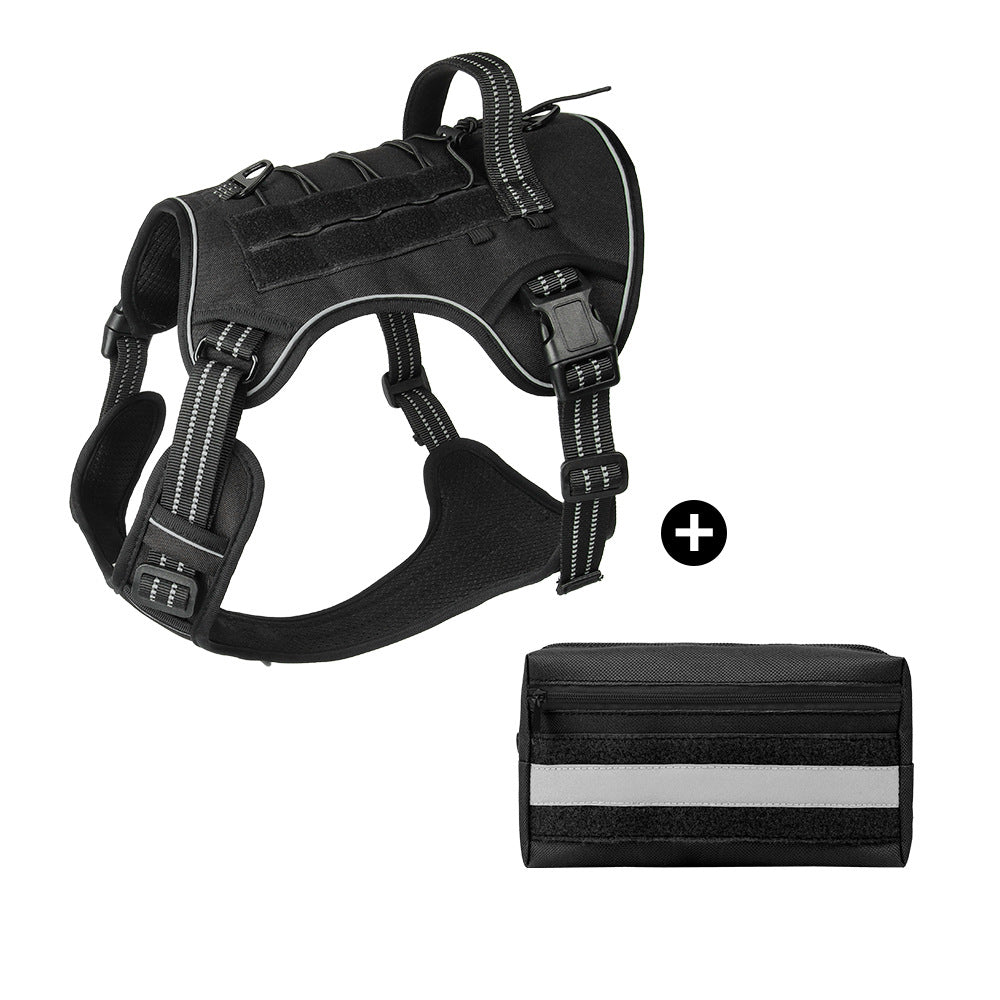 Tactical Dog Harness with Handle and MOLLE Panels, S to XL