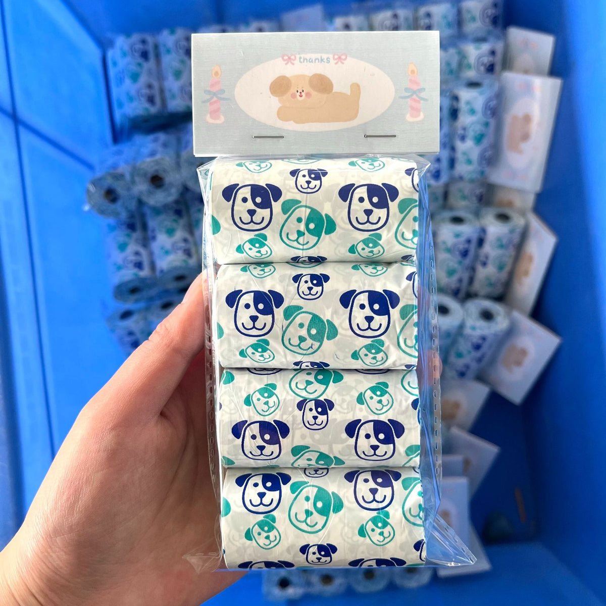 Scented Dog Poop Bags, 4 Rolls, Printed