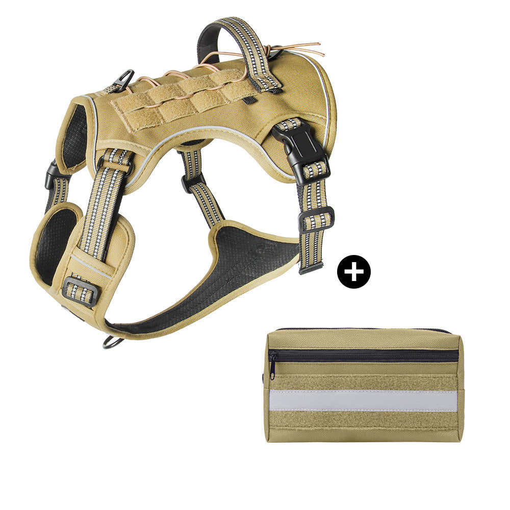 Tactical Dog Harness with Handle and MOLLE Panels, S to XL