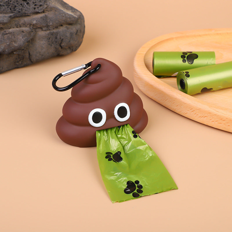 Dog Poop Bag Dispenser, Poop Emoji Shape, Clip-On