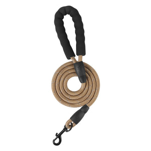Khaki 5 ft reflective rope leash, sold on its own with the tactical dog harness