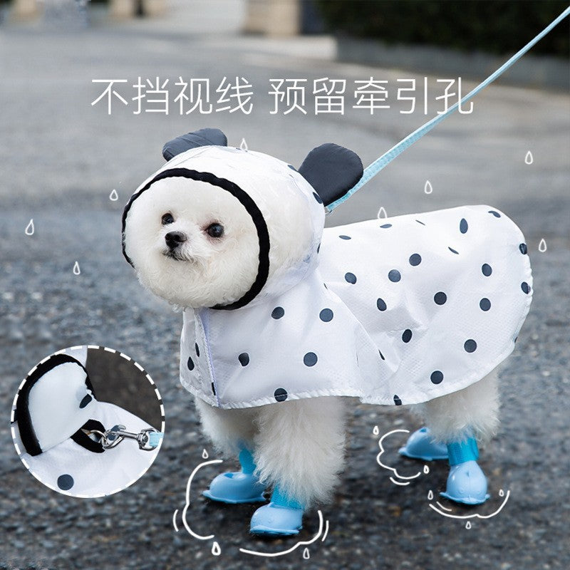 Dog Raincoat, Four-Leg Waterproof with Dinosaur Hood, XS to 8XL