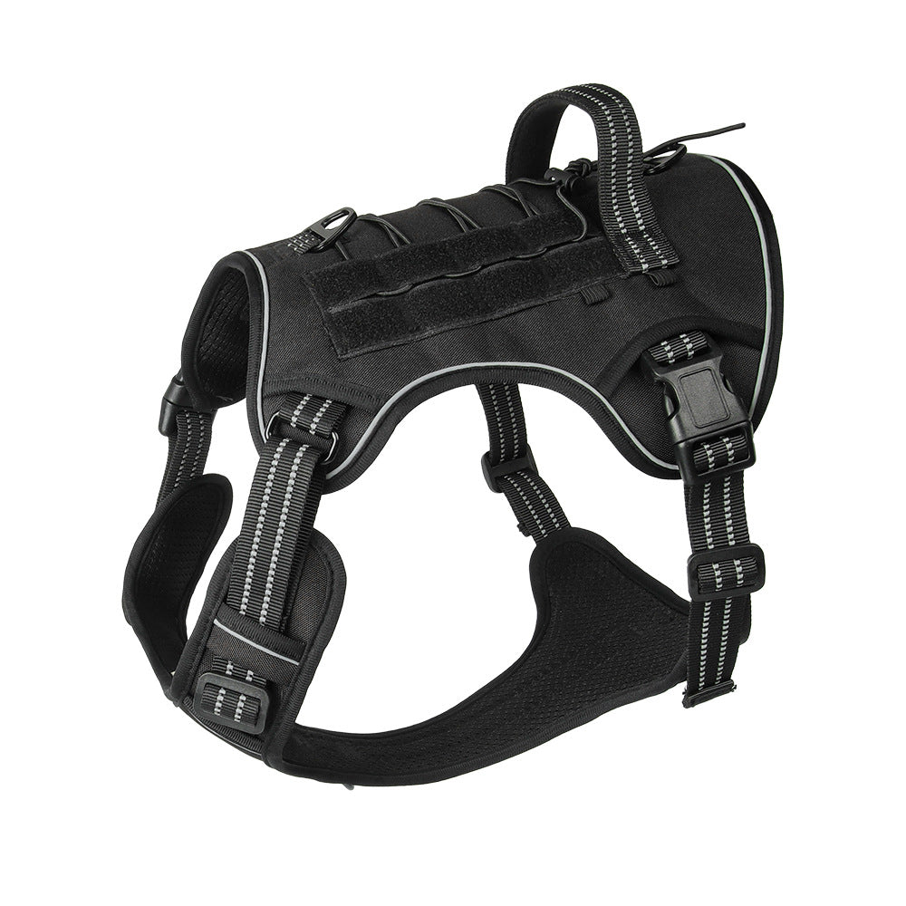 Tactical Dog Harness with Handle and MOLLE Panels, S to XL