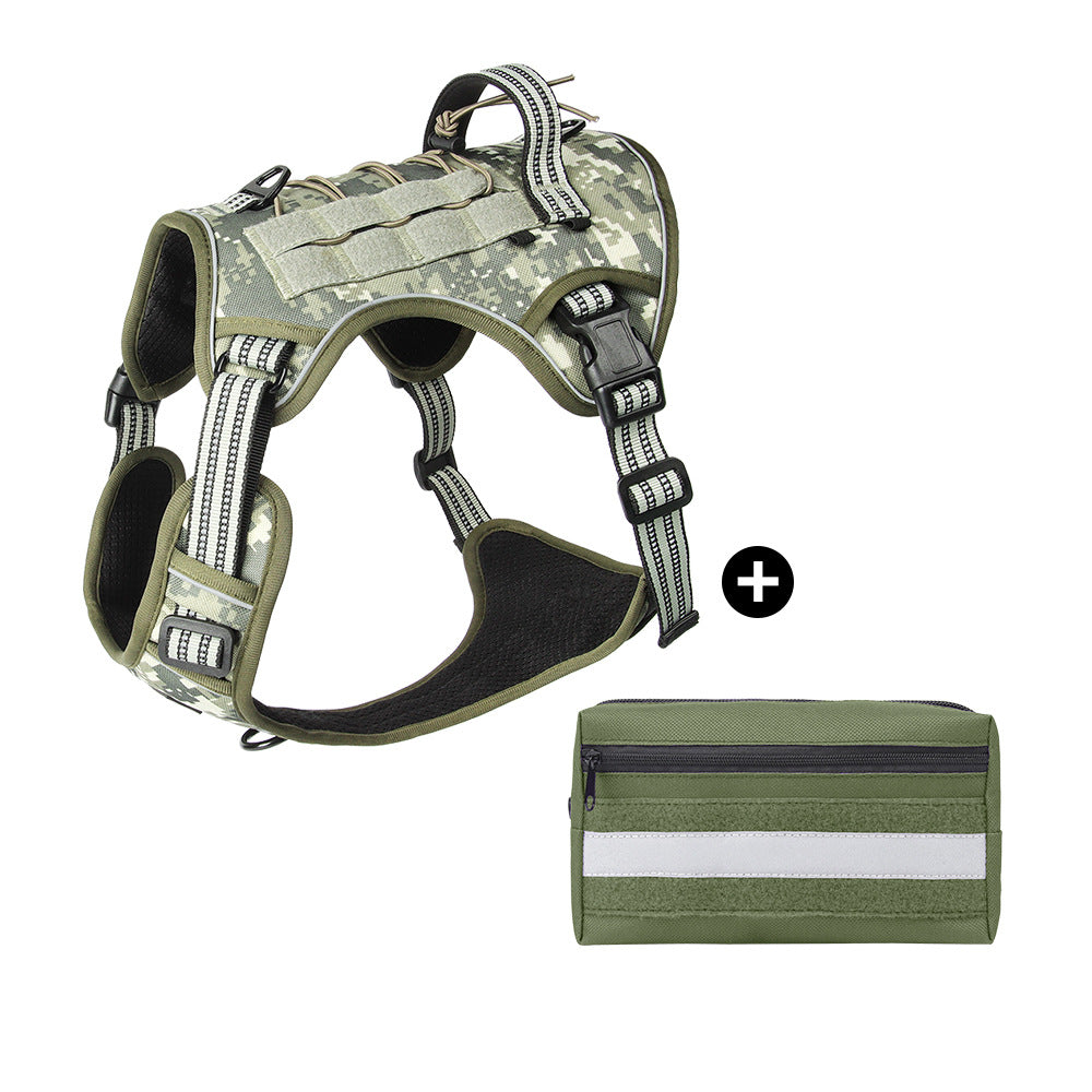 Tactical Dog Harness with Handle and MOLLE Panels, S to XL