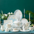 Blue & White Bone Porcelain — Time Walk, whole set styled photo.