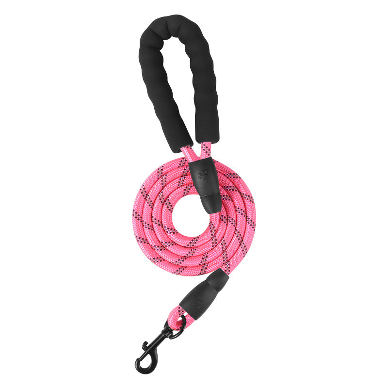 Rose red 5 ft reflective rope leash, sold on its own with the tactical dog harness