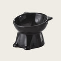 Tilted Raised Pet Bowl with Ears, Black or White