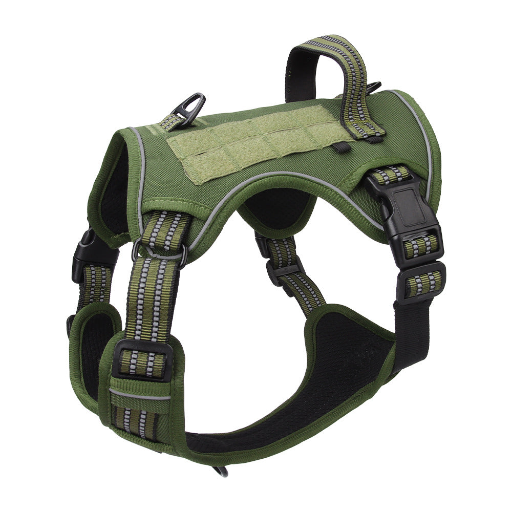 Tactical Dog Harness with Handle and MOLLE Panels, S to XL