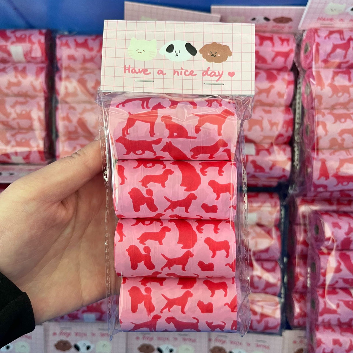 Scented Dog Poop Bags, 4 Rolls, Printed