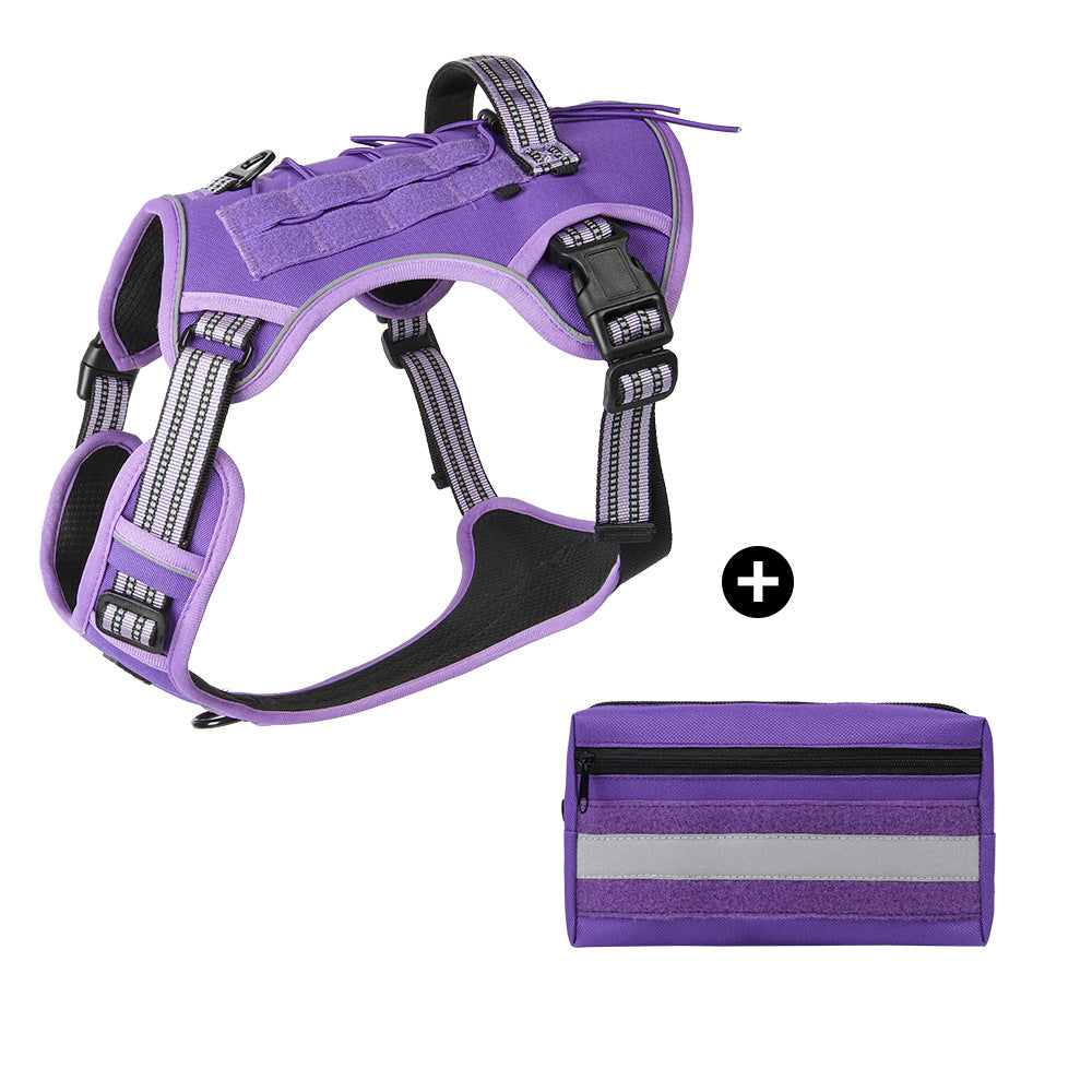 Tactical Dog Harness with Handle and MOLLE Panels, S to XL