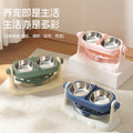 Adjustable Height Double Pet Bowl, Stainless Steel